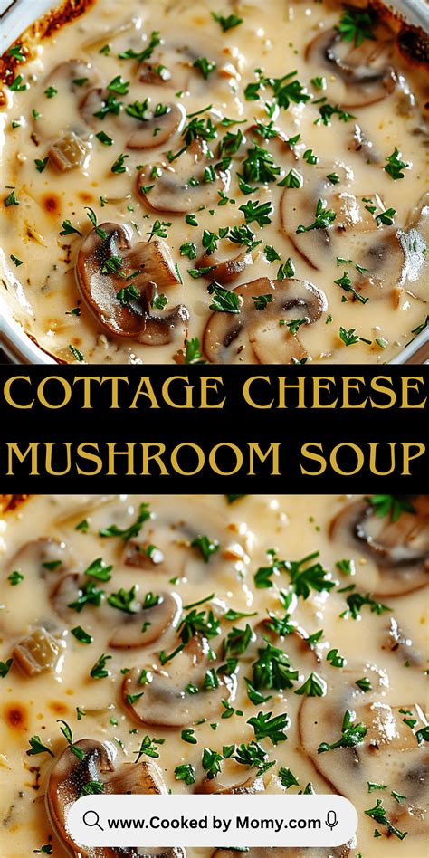 A rich and velvety mushroom soup made with cottage cheese for extra ...