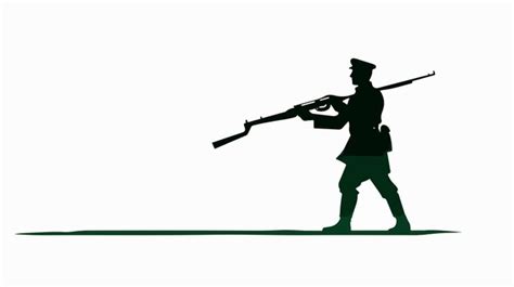 Silueta de soldado de desfile militar com rifle em vetor | vetor ...