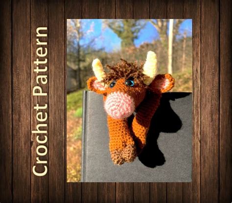 Crochet Pattern: Bookmark Highland Cow Scotty - Etsy