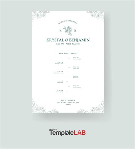 Downloadable Wedding Program Template 的图像结果