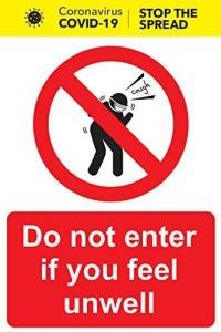 KREEPO Corona Sign Self Adhesive Warning Sign/Safety Sign/Security Sign ...