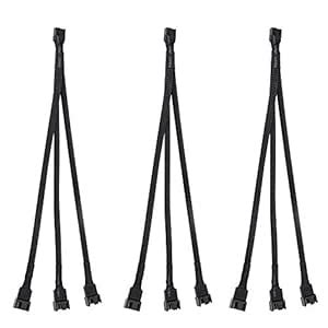 RFAdapter 3 Pack 10.6 inch 1 to 3 PWM Fan Splitter Cables for Desktop ...