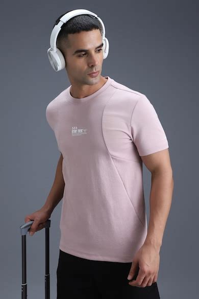 Buy Men Pink Graphic Print Crew Neck T-shirt Online - 40246017 | Van Heusen