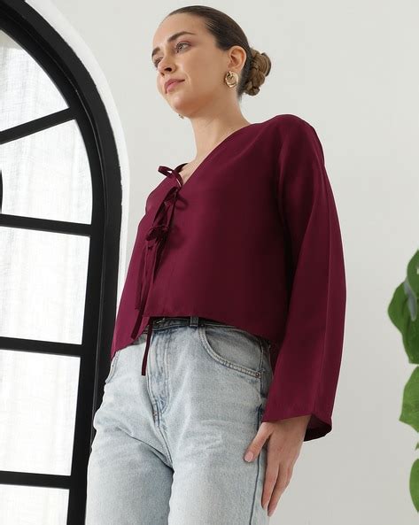 Buy Wine Tops for Women by Shein Online | sheinindia.in