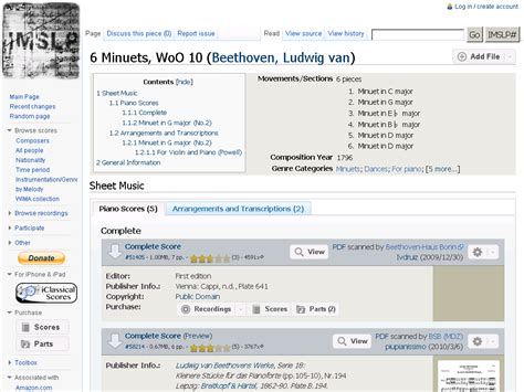 6 Minuets, WoO 10 (Beethoven, Ludwig van) - IMSLP/Petrucci Music ...