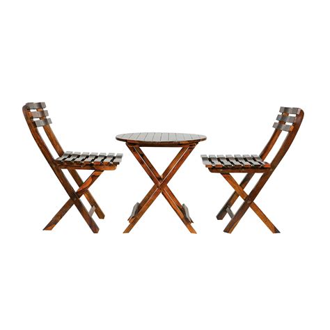 Woodstage Sheesham Wood Foldable Patio Center Coffee Table Set with 2 ...