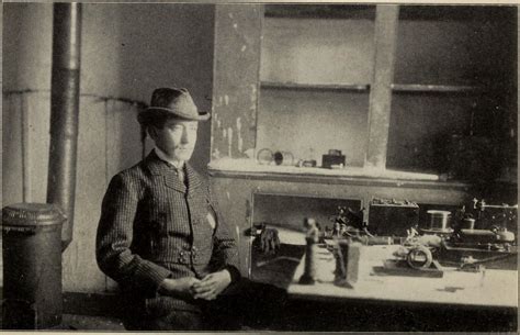 Italian engineer and inventor Guglielmo Marconi, with instruments used to receive the first ...