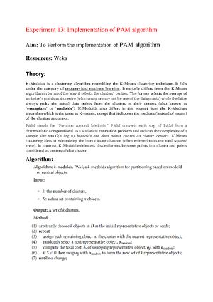 Experiment 16 Dbscan algorithm - Experiment 13: Implementation of ...