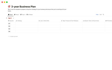 3 Year Business Plan Template 的图像结果
