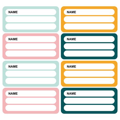 Set of name labels in flat style. Vector Illustration. Sticker ...