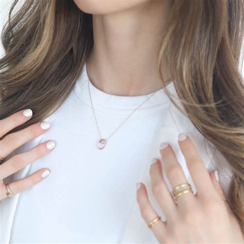 Rose Quartz Found Cap Necklace by Campbell + Charlotte - NEWTWIST