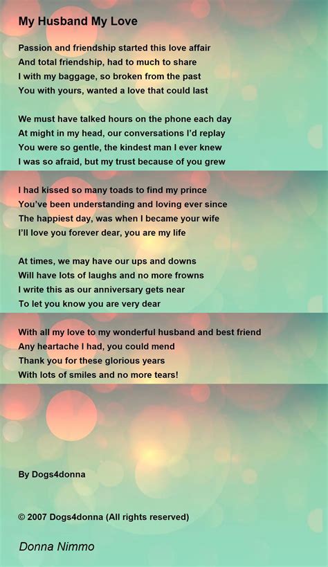 Why I Love My Husband Poem