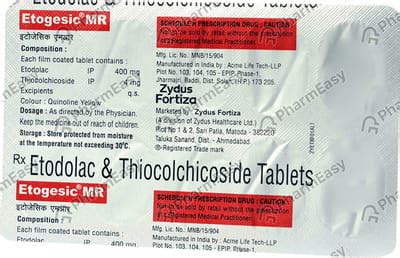 Etogesic Mr 4/400mg Strip Of 10 Tablets: Uses, Side Effects, Price ...