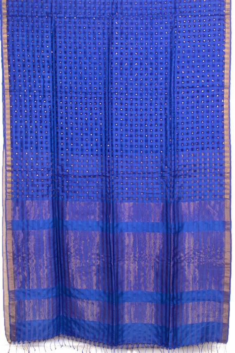 Sequin Work Self Checks Silk Saree 10057994 – Avishya.com
