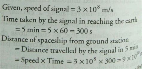 during an experiment a signal from a spaceship reached the ground ...
