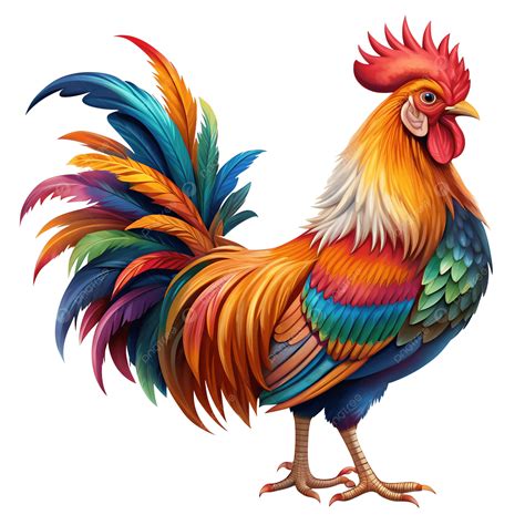 Colorful Rooster Illustration Clipart For Projects, Colorful Rooster ...