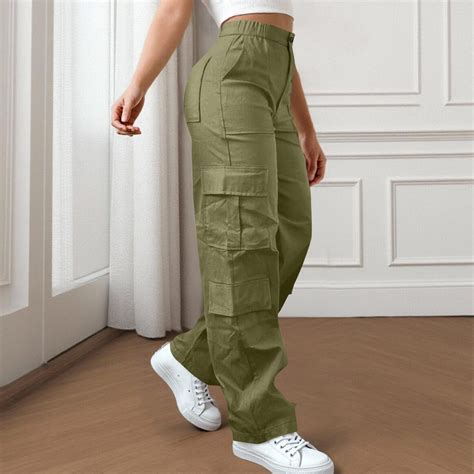 Domuza Cargo Pants for Women High Waisted Hiking Pants Baggy Stretchy ...