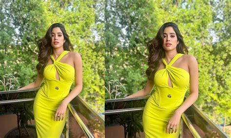 Janhvi Kapoor turns heads in dazzling electric yellow bodycon dress
