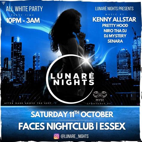 Lunaré Nights, Faces Nightclub, Gants Hill, 11 October to 12 October ...