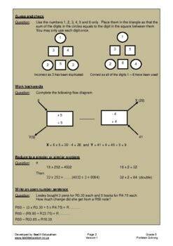 Gr 5 Problem Solving: Workbook + Answer Sheet by Bodill Education