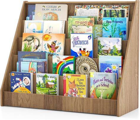 Amazon.com: Costzon 5-Tier Kids Bookshelf, Wooden Children Bookcase ...