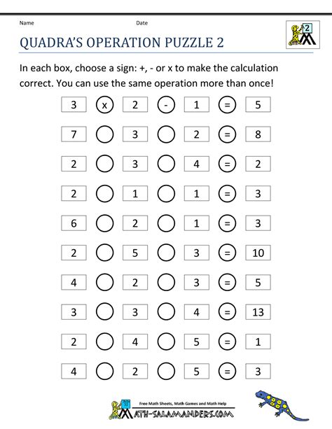 Image result for Second Grade Math Puzzles