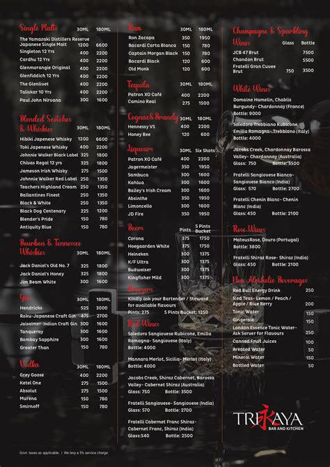 La Bali Bar & Kitchen : Drink Menu