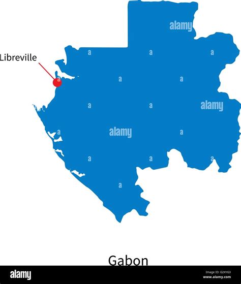 Detailed vector map of Gabon and capital city Libreville Stock Vector Image & Art - Alamy