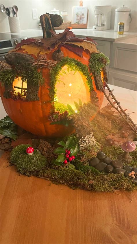 Create a Magical Fall Fairy Garden with this DIY Pumpkin Fairy House