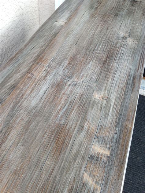 Weathered oak / driftwood finish achieved by layering dark walnut stain ...