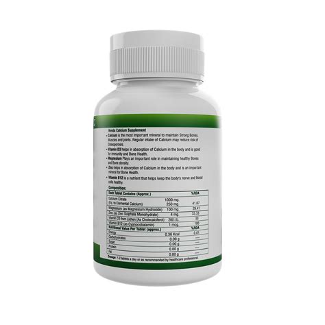Nveda Calcium, Magnesium, Zinc, Vit D3 & Vit B 12 Tablets Pack of 2