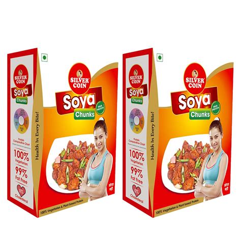 Silver Coin Soya Chunks 200gm (pack of 2) : Amazon.in: Grocery ...