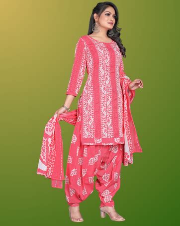 Rajnandini Women's Navy Blue Cotton Printed Unstitched Salwar Suit ...