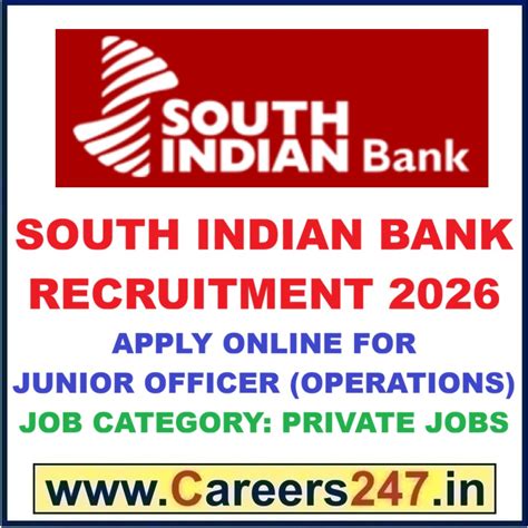 South Indian Bank Recruitment 2026 – Apply Online for Junior Officer ...