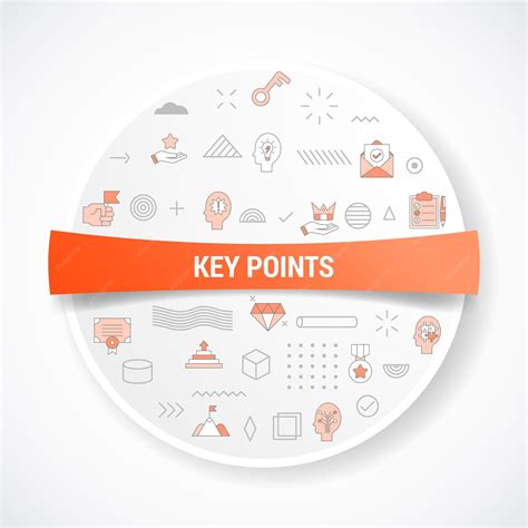 Premium Vector | Key points concept with icon concept with round or ...