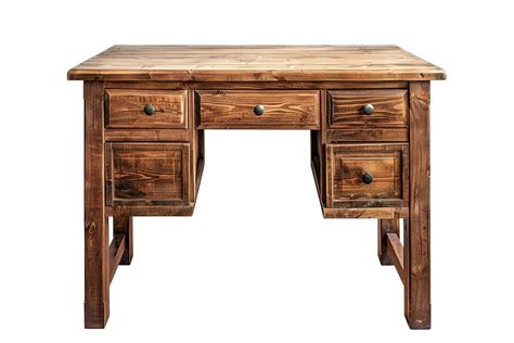 Isolated wooden desk with drawer against transparent background ...