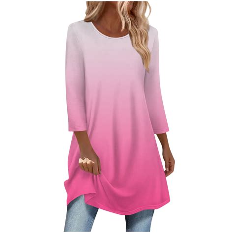 Women's Spring Blouses Casual Womens Shirts Trendy Women 3/4 Sleeve ...