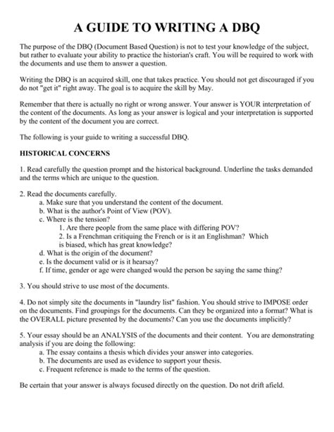 Image result for DBQ Writing Tips