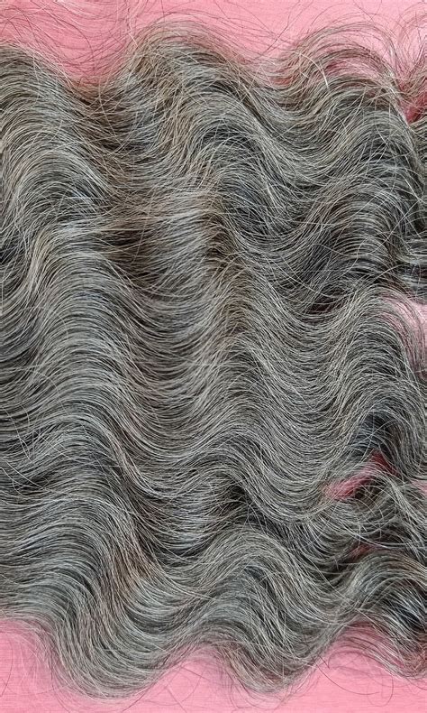 Natural Grey Curly Virgin Human Hair Extensions Pure Gray Hair - Etsy