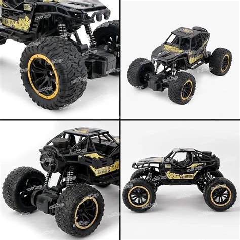Remote Control Monster Truck Crawler Car, Black, Rechargeable RC Rock ...