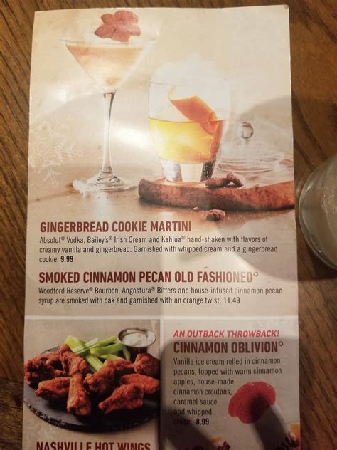 Menu at Outback Steakhouse, Johnson City