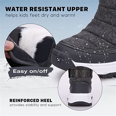 UOVO Boys Snow Boots Boys Boots Winter Boots for Kids Waterproof Winter ...