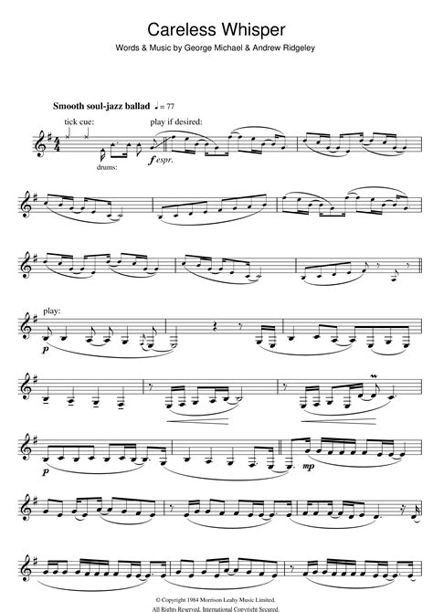 Play Official version of Careless Whisper Sheet Music by George Michael ...