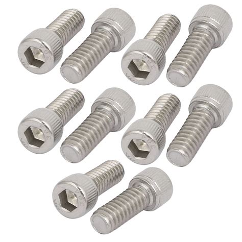 sourcingmap 1/4"-20 x 5/8" 304 Stainless Steel Full Thread Hex Socket ...