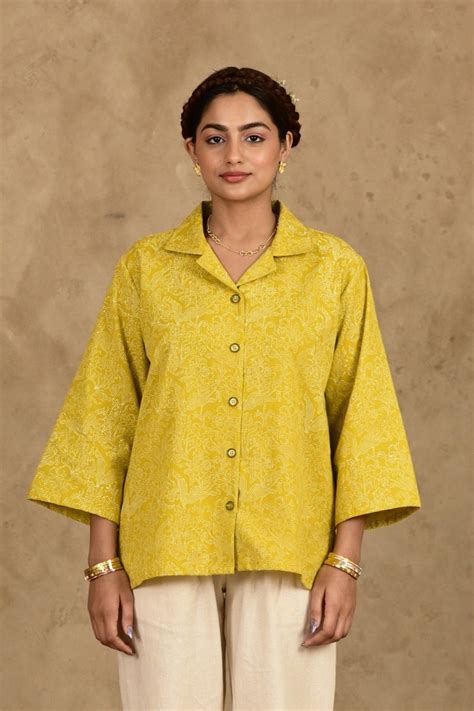 Jazba Handblock Printed Shirt – MODERN BLUE