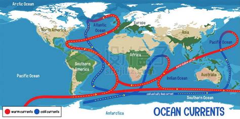 全球性的地球洋流暖流寒流示意图世界地图1404331矢量图片免抠素材免费下载 - 设计盒子