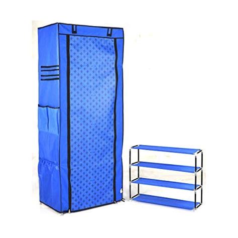 PrettyKrafts Combo of Folding Wardrobe Almirah & 4 Tier Shoe Rack ...