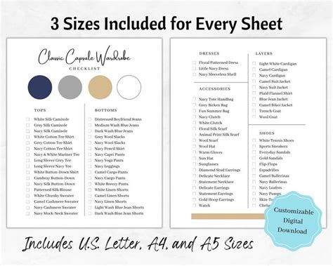 wardrobe checklist template
