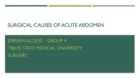 surgical causes of acute abdomen powerpoint | PPTX