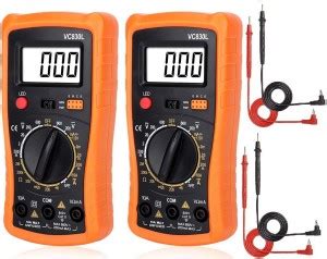 Techtest Set of 2 VC830L Digital Multimeter for Voltage Current Testing ...